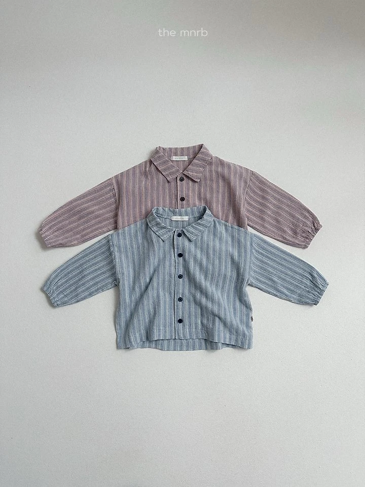 Mini Robe - Korean Baby Fashion - #babygirlfashion - Woody Stripe Shirt - 3