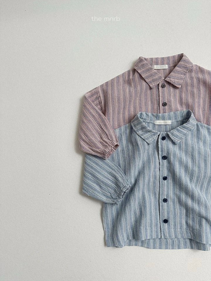 Mini Robe - Korean Baby Fashion - #babygirlfashion - Woody Stripe Shirt - 4
