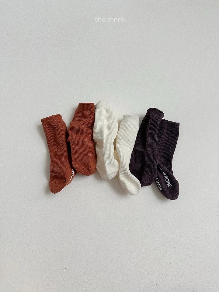 Mini Robe - Korean Baby Fashion - #babylifestyle - Basic Waffle Socks