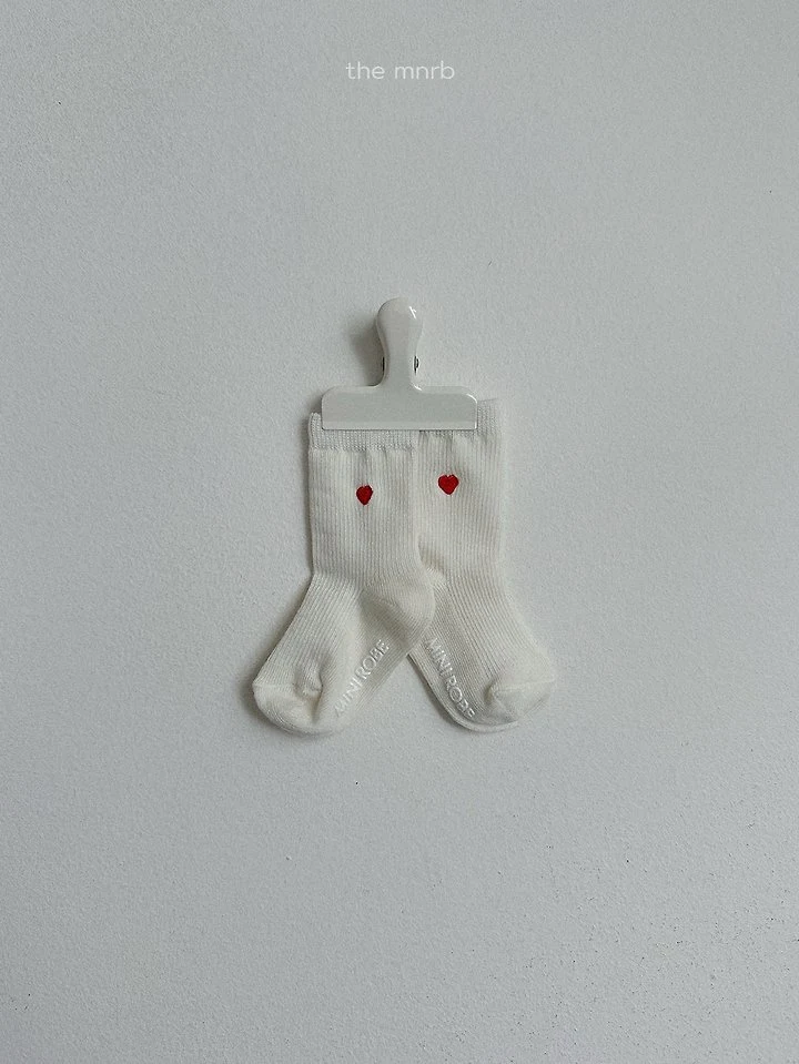 Mini Robe - Korean Baby Fashion - #babyoninstagram - Heart Logo Socks - 6