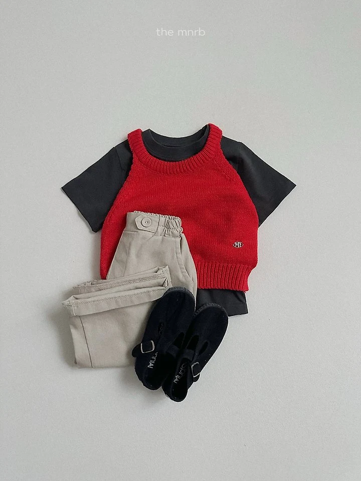 Mini Robe - Korean Baby Fashion - #babyootd - Halter Neck Knit Top - 12