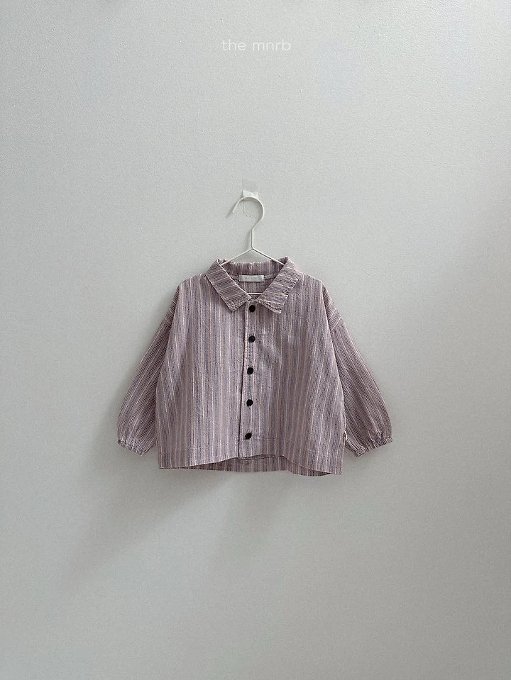 Mini Robe - Korean Baby Fashion - #babyootd - Woody Stripe Shirt - 6