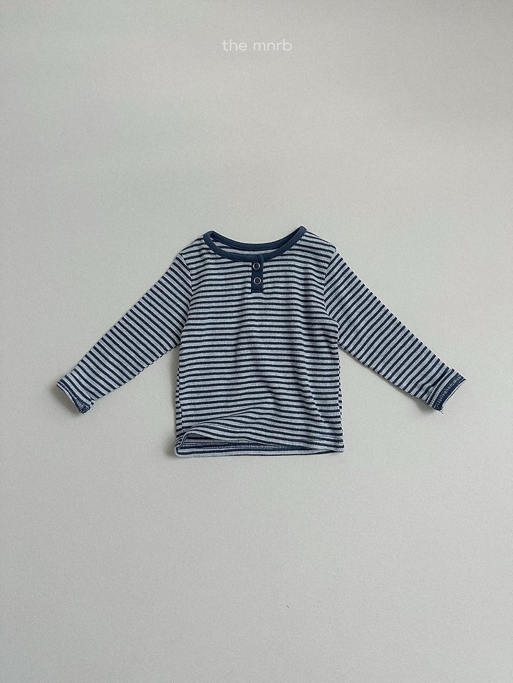 Mini Robe - Korean Baby Fashion - #babyoutfit - Eddie Stripe Henley Tee - 7