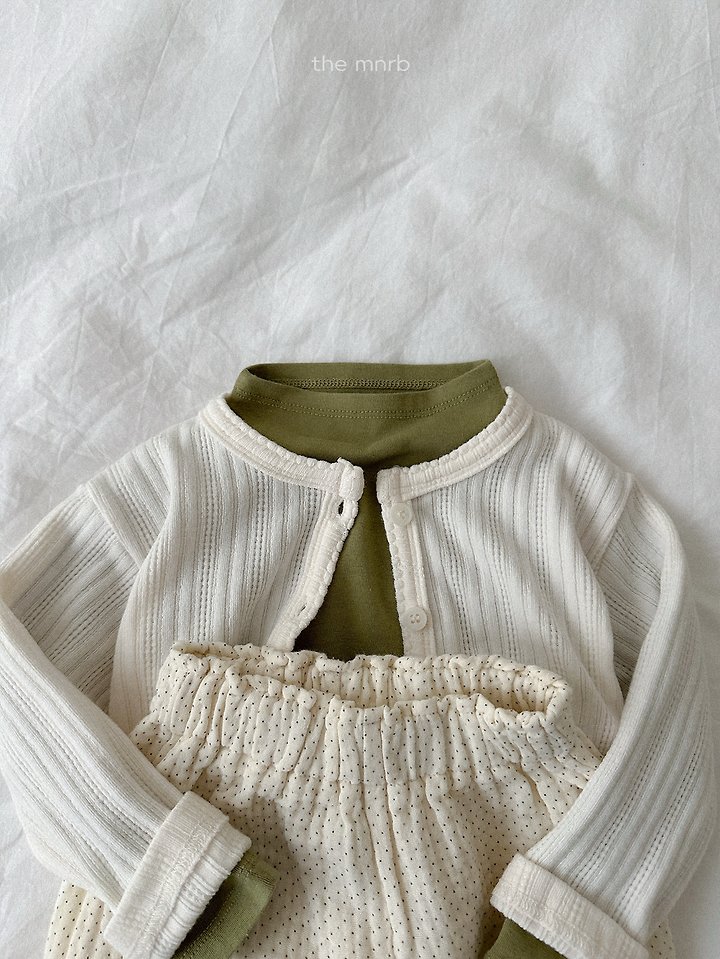 Mini Robe - Korean Baby Fashion - #babyoutfit - Eyelet Cardigan - 8