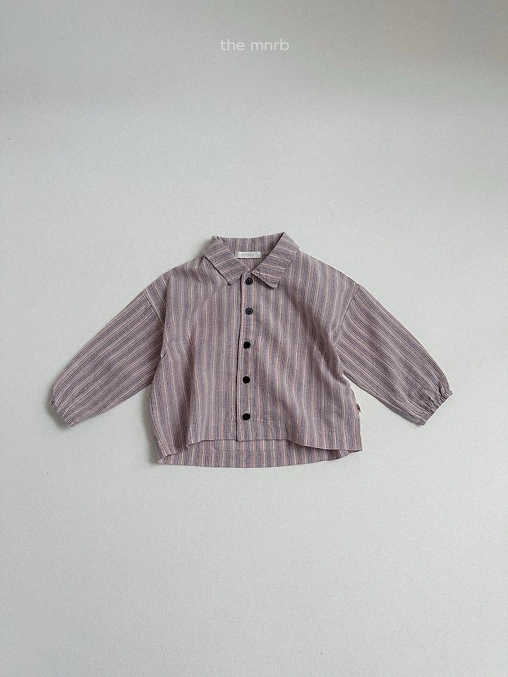 Mini Robe - Korean Baby Fashion - #babyoutfit - Woody Stripe Shirt - 8