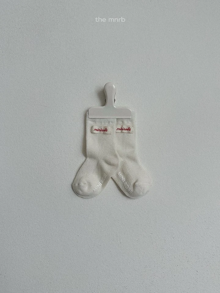 Mini Robe - Korean Baby Fashion - #babyoutfit - Heart Logo Socks - 8