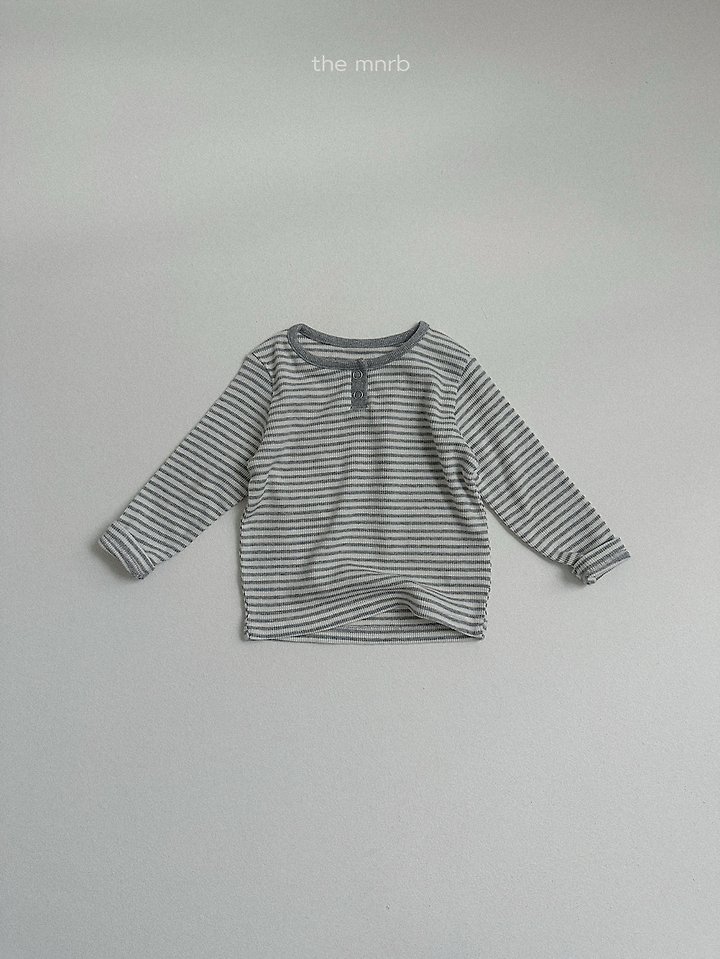 Mini Robe - Korean Baby Fashion - #babywear - Eddie Stripe Henley Tee - 8