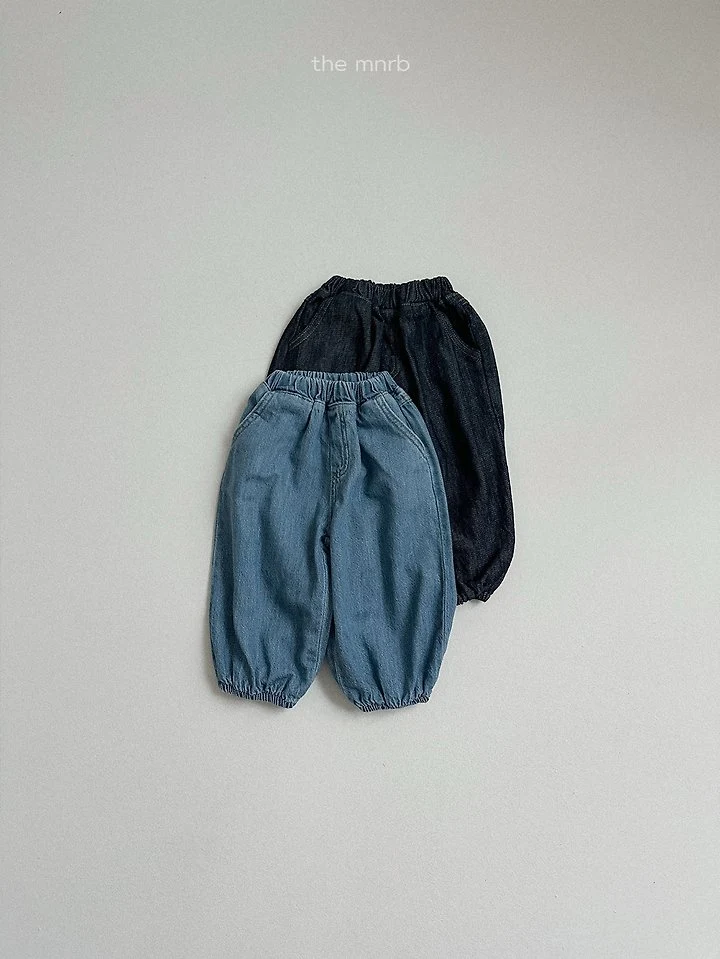 Mini Robe - Korean Baby Fashion - #babywear - Stitch Denim Jogger Pants - 5