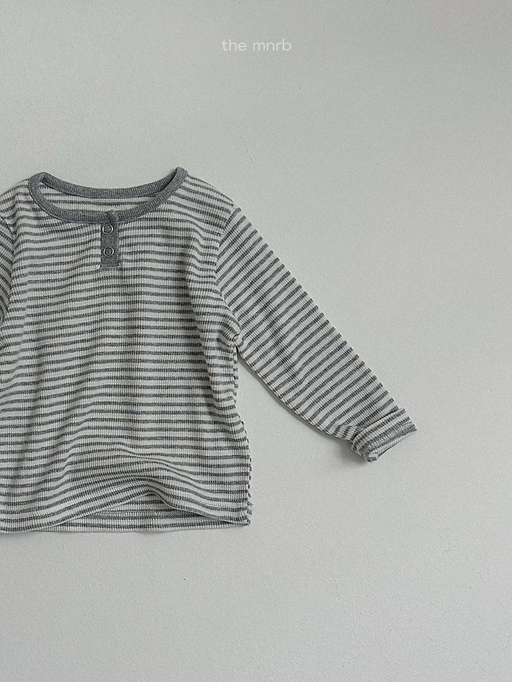 Mini Robe - Korean Baby Fashion - #onlinebabyboutique - Eddie Stripe Henley Tee - 9