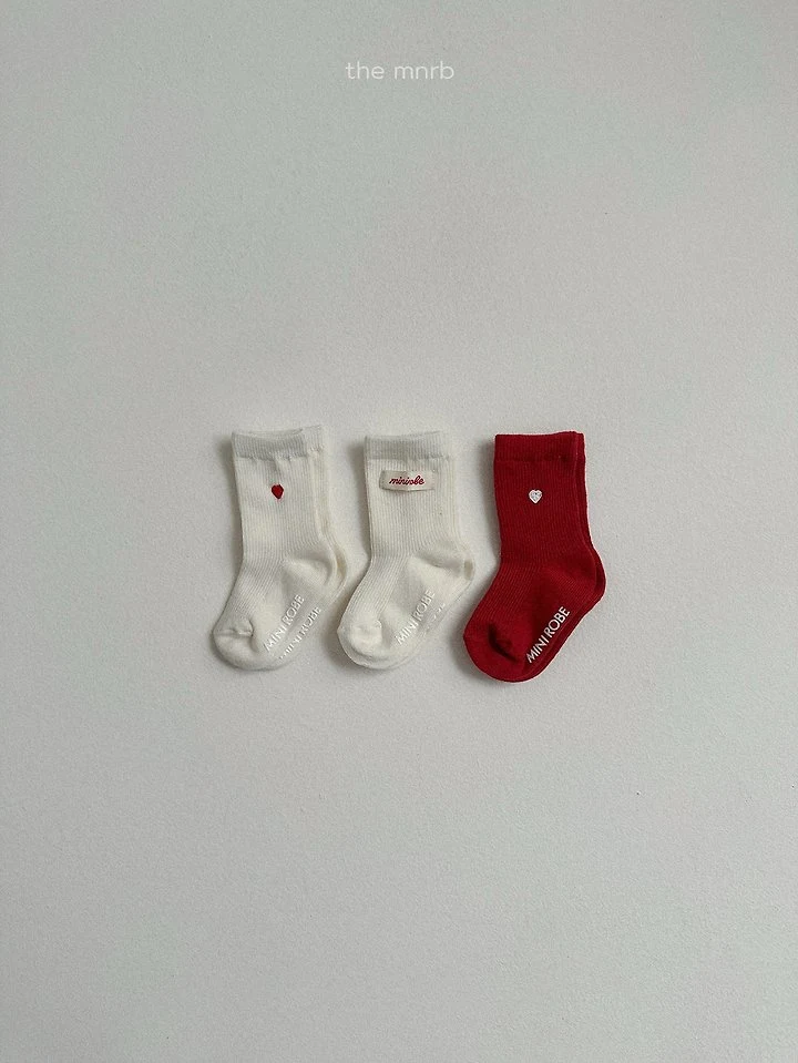 Mini Robe - Korean Baby Fashion - #onlinebabyshop - Heart Logo Socks - 12