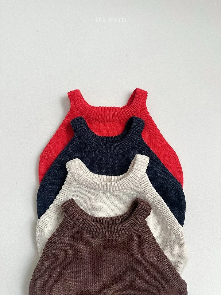 Mini Robe - Korean Baby Fashion - #smilingbaby - Halter Neck Knit Top - 3