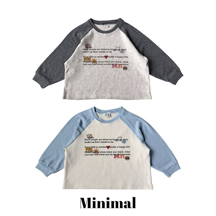 Minimal - Korean Children Fashion - #childofig - Printed Raglan Tee
