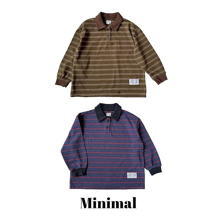 Minimal - Korean Children Fashion - #fashionkids - Stripe Collar Tee