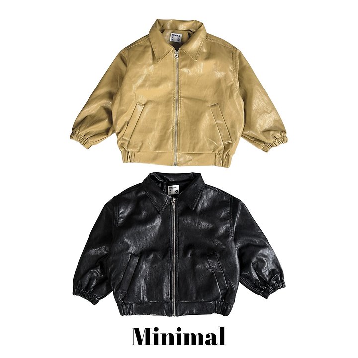 Minimal - Korean Children Fashion - #kidsstore - Soft Leather Zip-Up Jacket