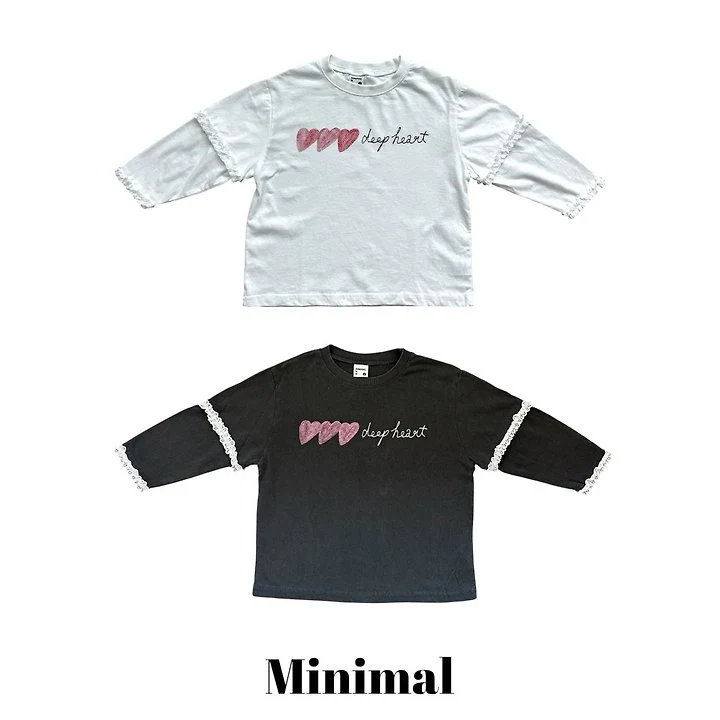 Minimal - Korean Children Fashion - #kidzfashiontrend - Deep Heart Lace Tee