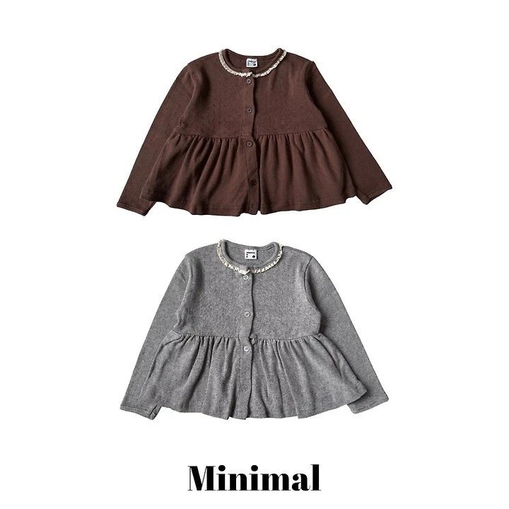 Minimal - Korean Children Fashion - #prettylittlegirls - Lace Frill Cardigan