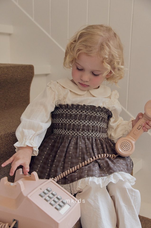 Mkids - Korean Baby Fashion - #onlinebabyshop - Belle Smocked Blouse - 4