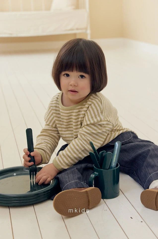 Mkids - Korean Baby Fashion - #babyboutiqueclothing - Bonbon Stripe Tee - 2