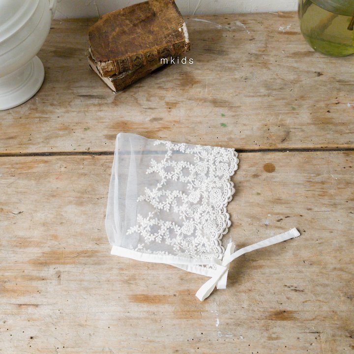 Mkids - Korean Baby Fashion - #babyoninstagram - Chocolate Lace Bonnet - 9