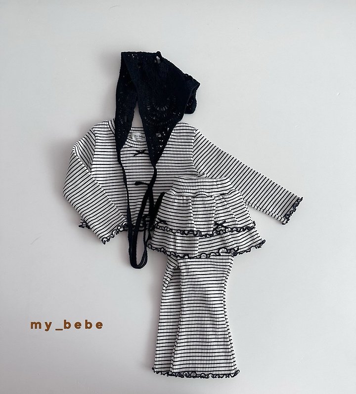 My Bebe - Korean Baby Fashion - #babyboutique - Double Ribbon Tiered Pants - 8