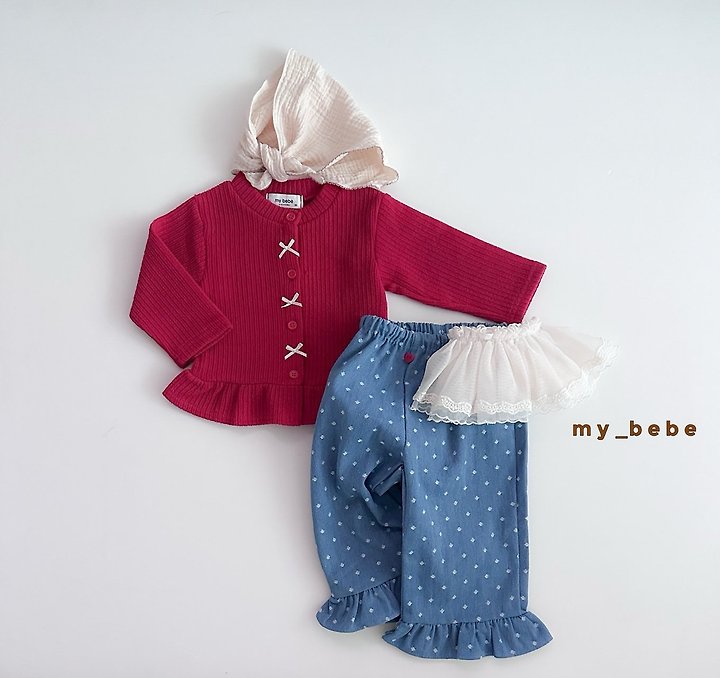 My Bebe - Korean Baby Fashion - #babyboutique - Denim Frill Pants - 6