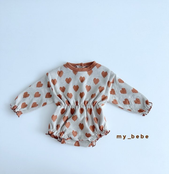 My Bebe - Korean Baby Fashion - #babyboutique - Heart Banded Suit - 12
