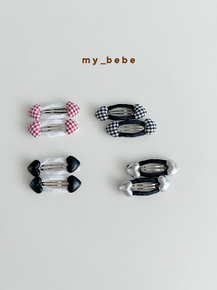 My Bebe - Korean Baby Fashion - #babyboutique - Heart Snap Hair Clips