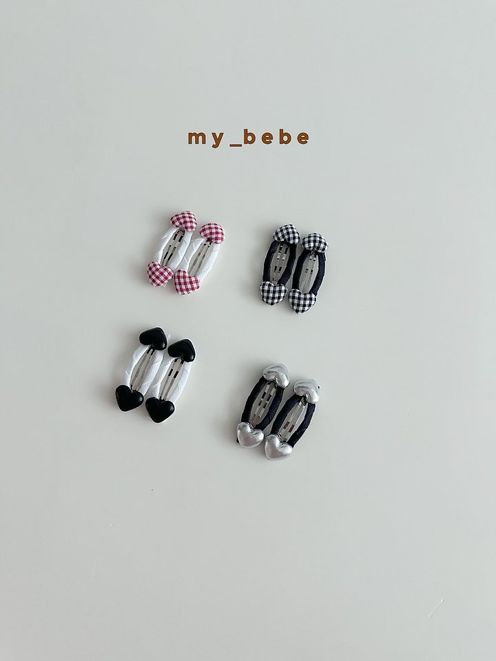 My Bebe - Korean Baby Fashion - #babyboutique - Heart Snap Hair Clips - 2
