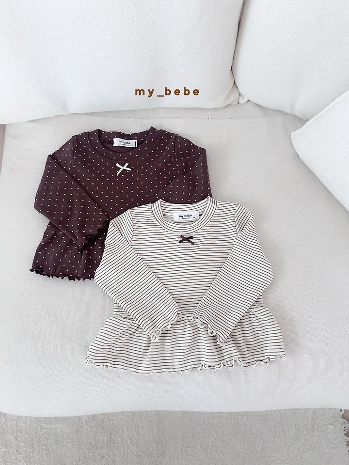 My Bebe - Korean Baby Fashion - #onlinebabyshop - Ruffle Ribbon Tee - 4