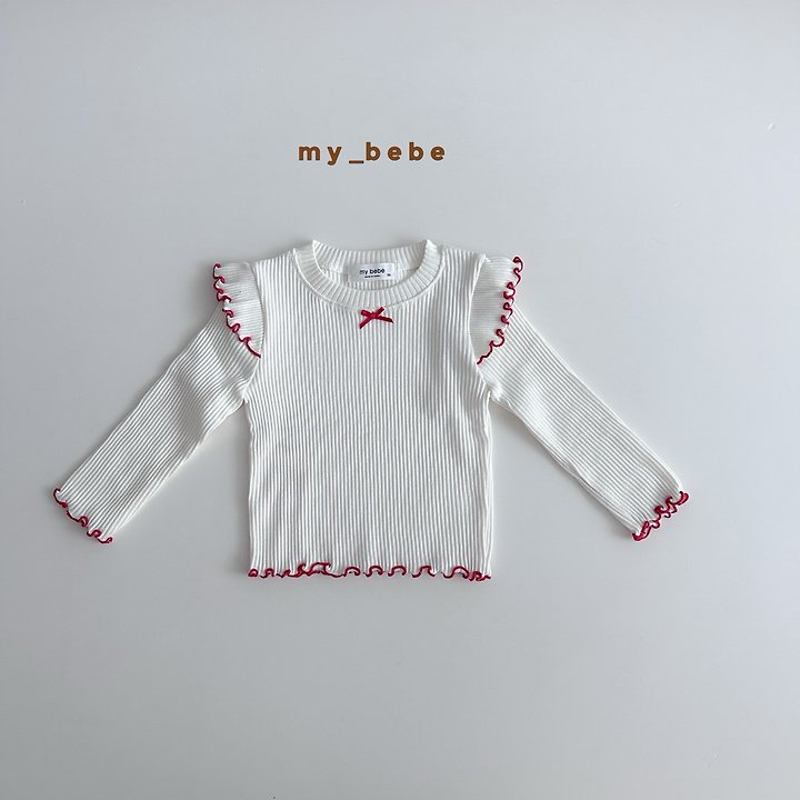 My Bebe - Korean Baby Fashion - #babyboutique - Autumn Double Ruffle Tee - 4