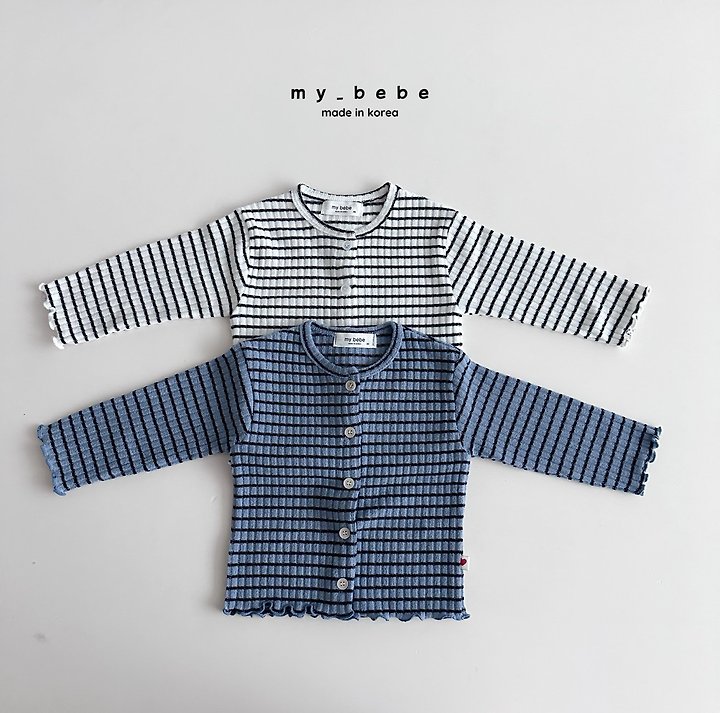 My Bebe - Korean Baby Fashion - #babyboutique - Stripe Wave Cardigan