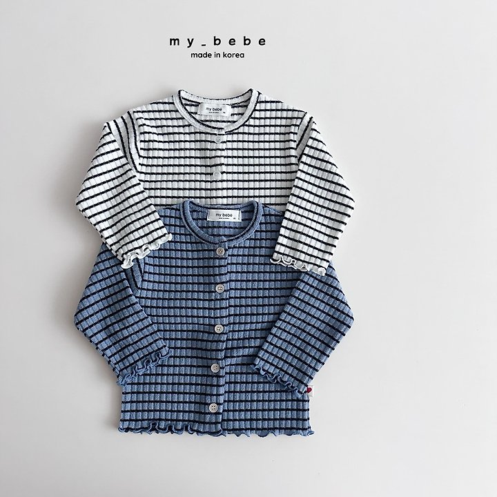 My Bebe - Korean Baby Fashion - #babyboutique - Stripe Wave Cardigan - 2