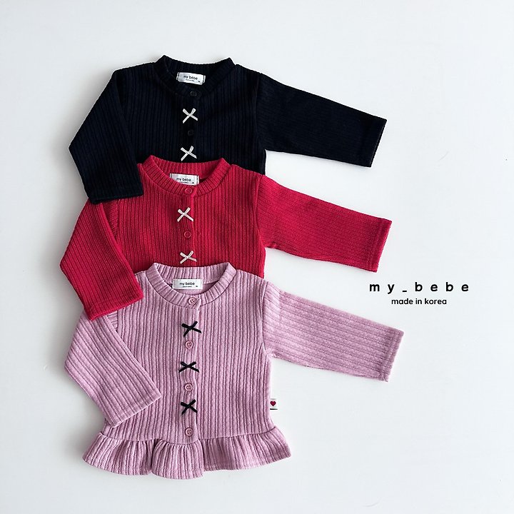 My Bebe - Korean Baby Fashion - #babyboutique - Frill Ribbon Cardigan