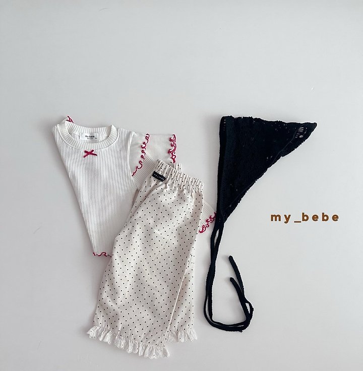My Bebe - Korean Baby Fashion - #babyboutiqueclothing - Dot Lace Pants - 8