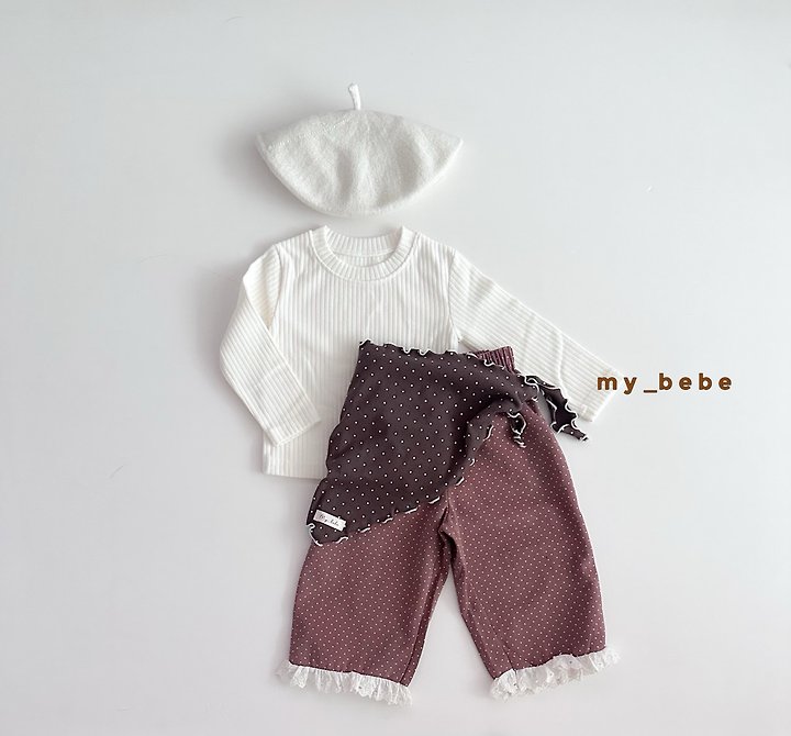 My Bebe - Korean Baby Fashion - #babyboutiqueclothing - Basic Rib Long Sleeve Tee - 9