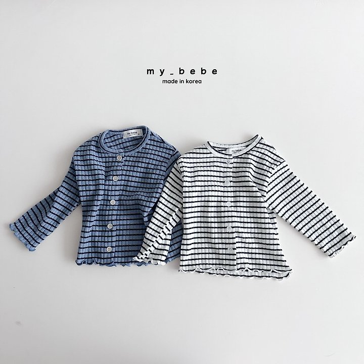 My Bebe - Korean Baby Fashion - #babyboutiqueclothing - Stripe Wave Cardigan - 3