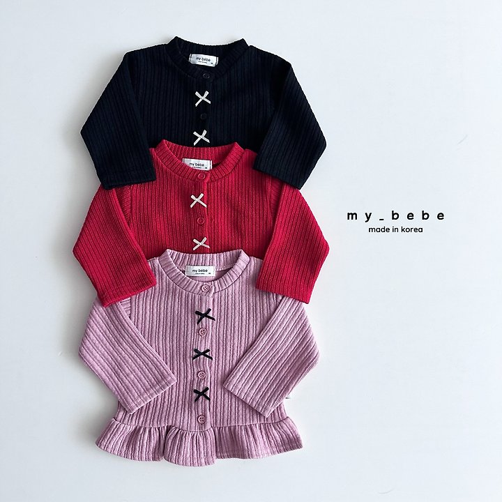 My Bebe - Korean Baby Fashion - #babyboutiqueclothing - Frill Ribbon Cardigan - 2