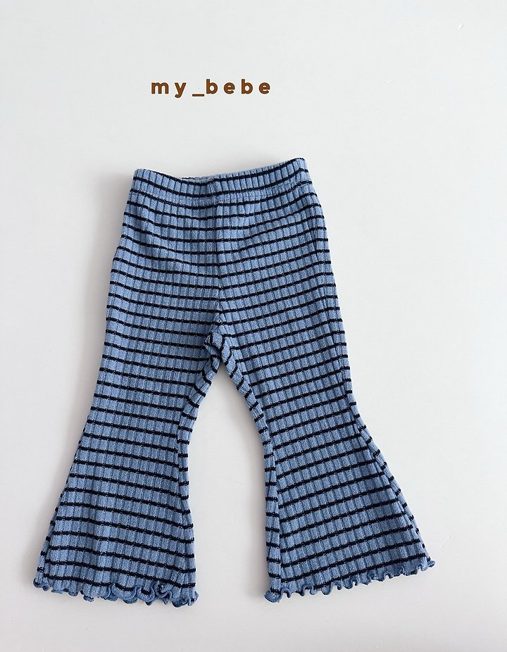 My Bebe - Korean Baby Fashion - #babyboutiqueclothing - Stripe Wave Bootcut Pants - 11