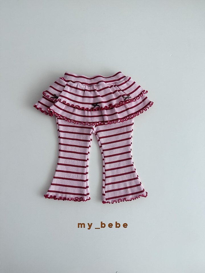 My Bebe - Korean Baby Fashion - #babyclothing - Double Ribbon Tiered Pants - 10