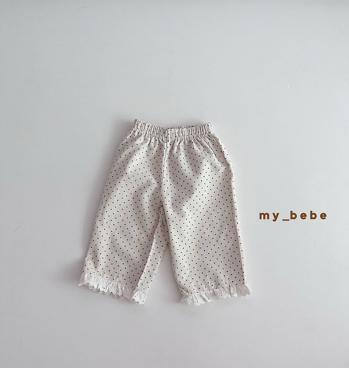 My Bebe - Korean Baby Fashion - #babyclothing - Dot Lace Pants - 9