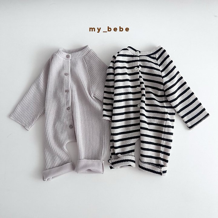 My Bebe - Korean Baby Fashion - #babyclothing - Autumn Henley Suit - 2