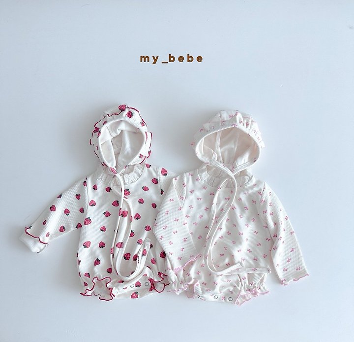 My Bebe - Korean Baby Fashion - #babyclothing - Waffle Lace Suit (Bonnet Set)