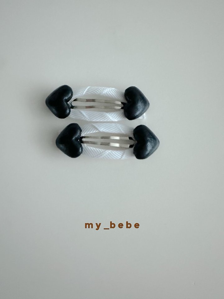 My Bebe - Korean Baby Fashion - #babyboutiqueclothing - Heart Snap Hair Clips - 4