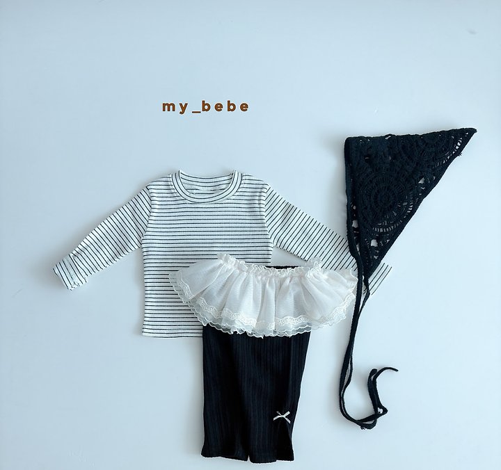 My Bebe - Korean Baby Fashion - #babyclothing - Basic Rib Long Sleeve Tee - 10