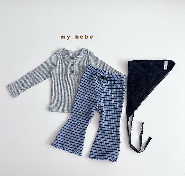 My Bebe - Korean Baby Fashion - #babyclothing - Henley Long Sleeve Tee - 9