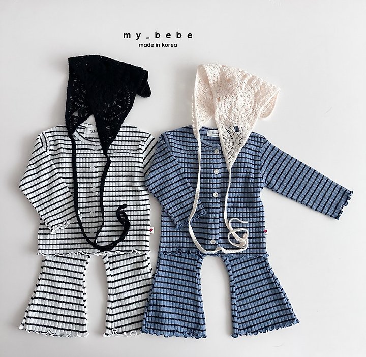 My Bebe - Korean Baby Fashion - #babyboutiqueclothing - Stripe Wave Cardigan - 4