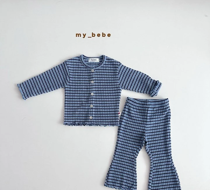 My Bebe - Korean Baby Fashion - #babyclothing - Stripe Wave Bootcut Pants - 12