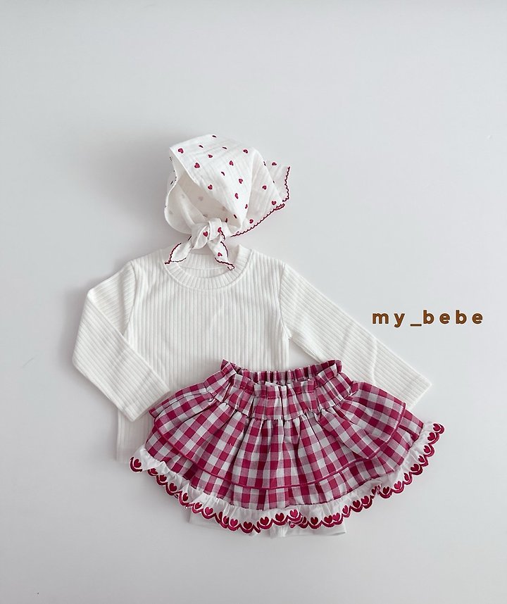 My Bebe - Korean Baby Fashion - #babyfashion - Check Tiered Skirt - 8