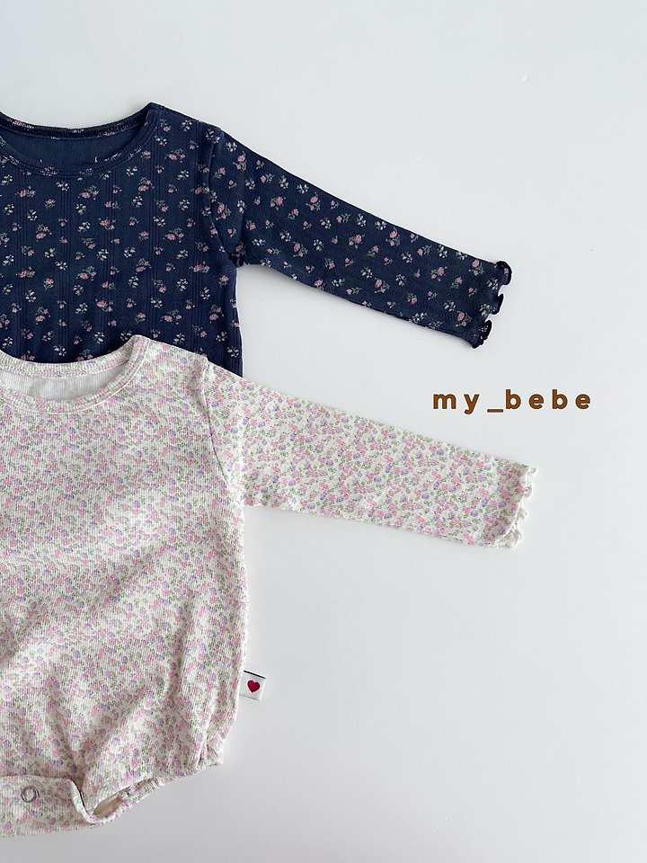 My Bebe - Korean Baby Fashion - #babyclothing - Floral Suit Set (Bonnet Set) - 4