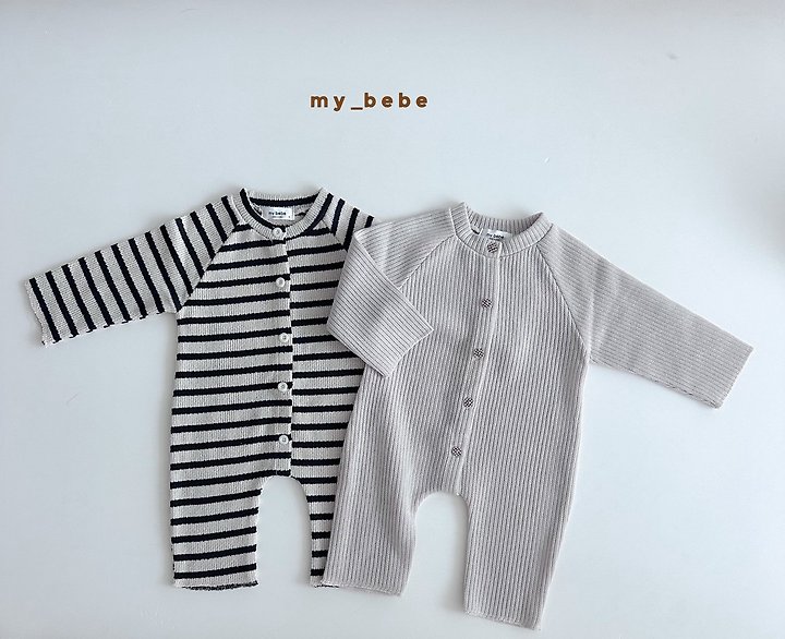 My Bebe - Korean Baby Fashion - #babyfashion - Autumn Henley Suit - 3